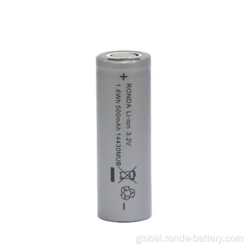 14430 Battery for Electrical Equipment IFR14430-500mAh 3.2V Cylindrical LiFePO4 Battery Manufactory